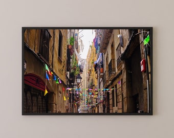 Barcelona Photo Print - Cosmic Rainbow Alley Road