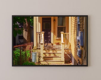 Maine Photo Print - Yellow House Afternoon Sun