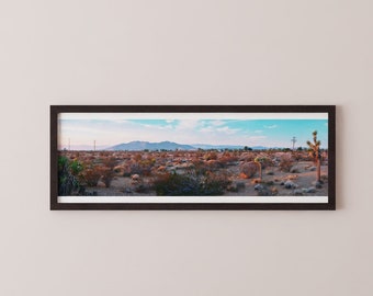 Impresión fotográfica del árbol de Joshua - Panorama del amanecer en otoño