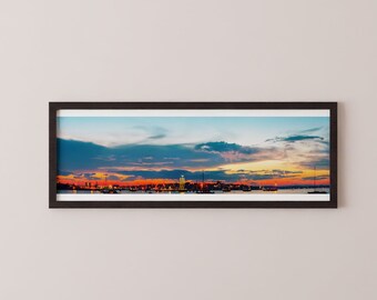 Maine Photo Print - Portland Panorama at Sunset