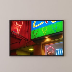 Montreal Photo Print Abstract Neon Ice Cream Sign image 1