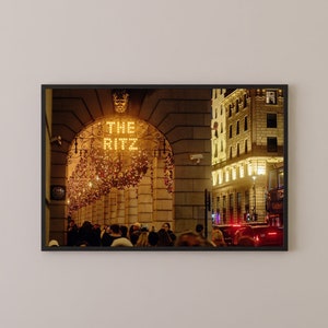 London Photo Print Christmas Lights at Ritz Hotel image 1