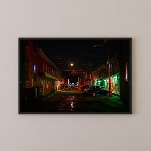 Maine Photo Print Custom House Wharf Under Orange Buck Moon image 1