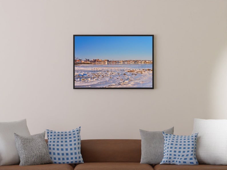 Maine Photo Print Pleasant Winter Portland Skyline image 1