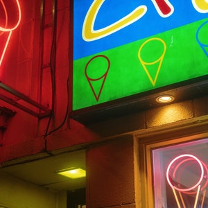 Montreal Photo Print Abstract Neon Ice Cream Sign image 2