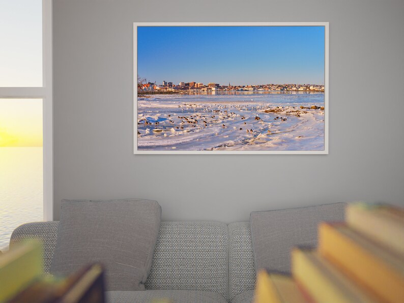 Maine Photo Print Pleasant Winter Portland Skyline image 3