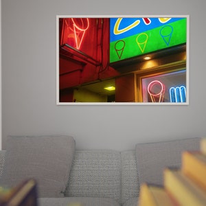 Montreal Photo Print Abstract Neon Ice Cream Sign image 3