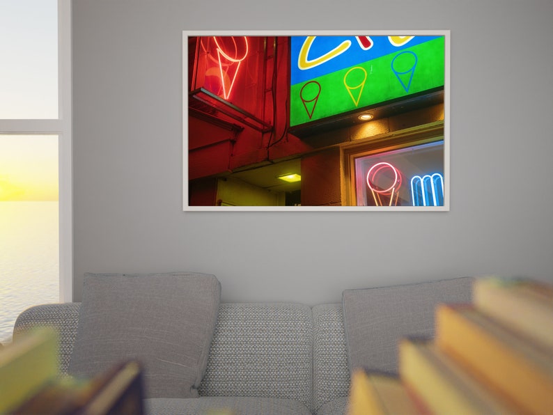 Montreal Photo Print Abstract Neon Ice Cream Sign image 3