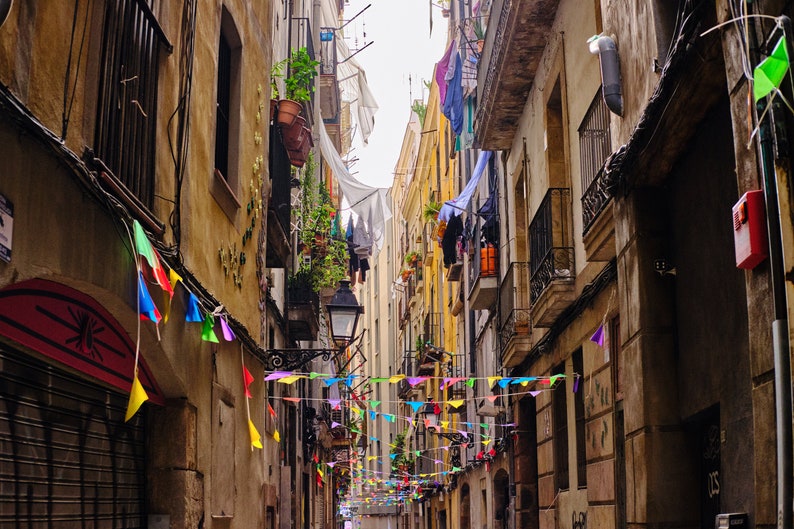 Barcelona Photo Print Cosmic Rainbow Alley Road image 2