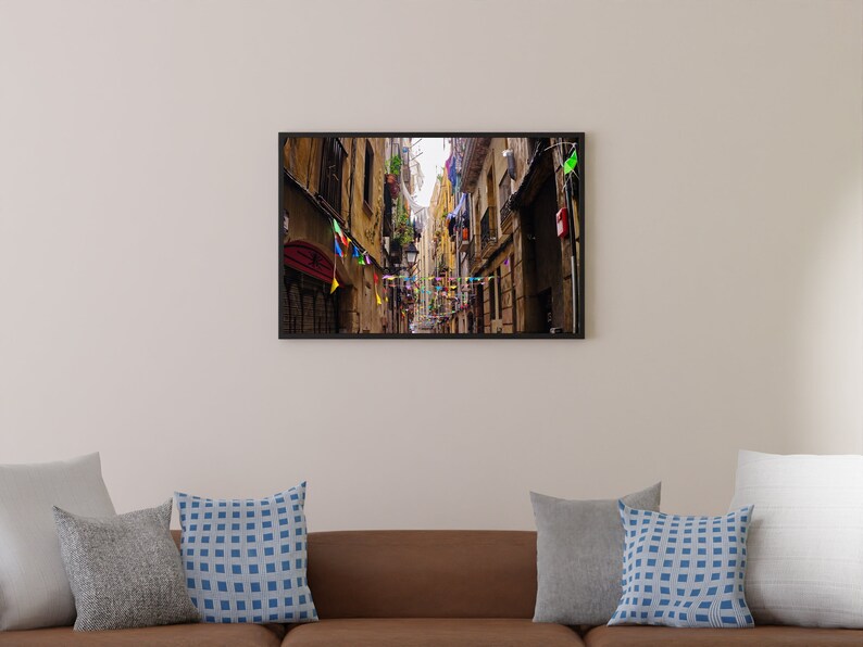 Barcelona Photo Print Cosmic Rainbow Alley Road image 1