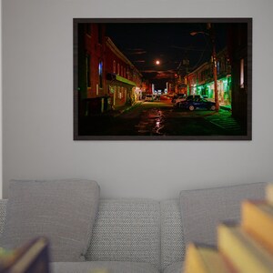 Maine Photo Print Custom House Wharf Under Orange Buck Moon image 3