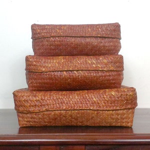 Filipino Baskets, Handwoven Nesting Baskets, Stackable Baskets, Storage ...