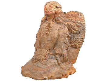Comanche Clay Angel Statue, Southwestern Home Decor, Folk Art Planter