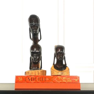 African Woman Ebony Wood Sculptures, Maasai, Folk Art, Totems, African Antiques, Hand Carved Art Objects, Tribal Decor, Black Wooden Statues