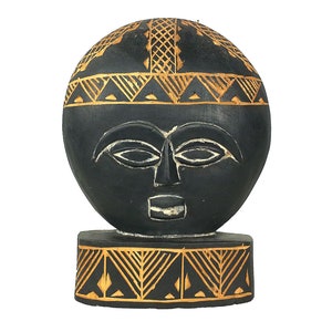 African Vintage Hand Carved Ashanti Fertility Statue, Akua&#39;bua, Ghana, Bohemian Home Decor, Unique Art Objects, Eclectic African Shelf Decor