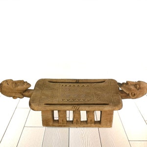 African Antique Dogon Ceremonial Wedding Stool, Hand Carved African Chair, Bohemian Home Decor, Tribal Furniture, Entryway Seat, Man & Woman