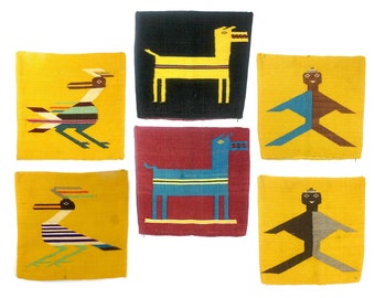 Vintage Hand Woven Wool Pillow Cover, Latin American Folk Art, Southwestern Decor