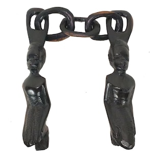 African Tanzanian Hand Carved Ebony Wood Wedding Chain, Anniversary Gift Idea, Tribal Sculpture, Art Objects, Eclectic Home Decor, Statues