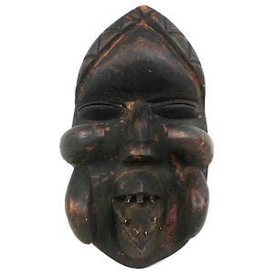 African Antique Dan Tribe Wooden Guerre Mask, Tribal Home Decor, African Artwork, Cote d&#39;Ivoire, Eclectic Wall Art, Wé Sculpture, Art Object