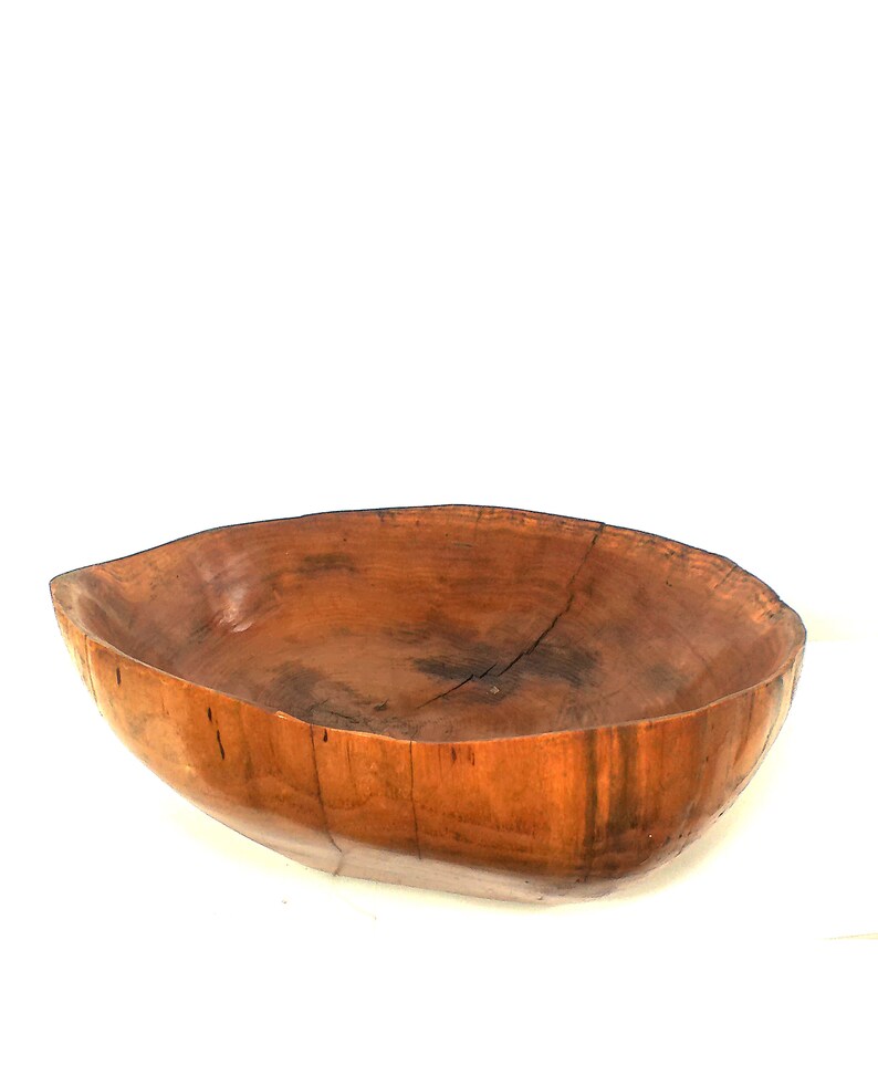 Image showcasing Javanese Extra Large Antique Burled Teakwood Offering Bowl, Indonesian ...