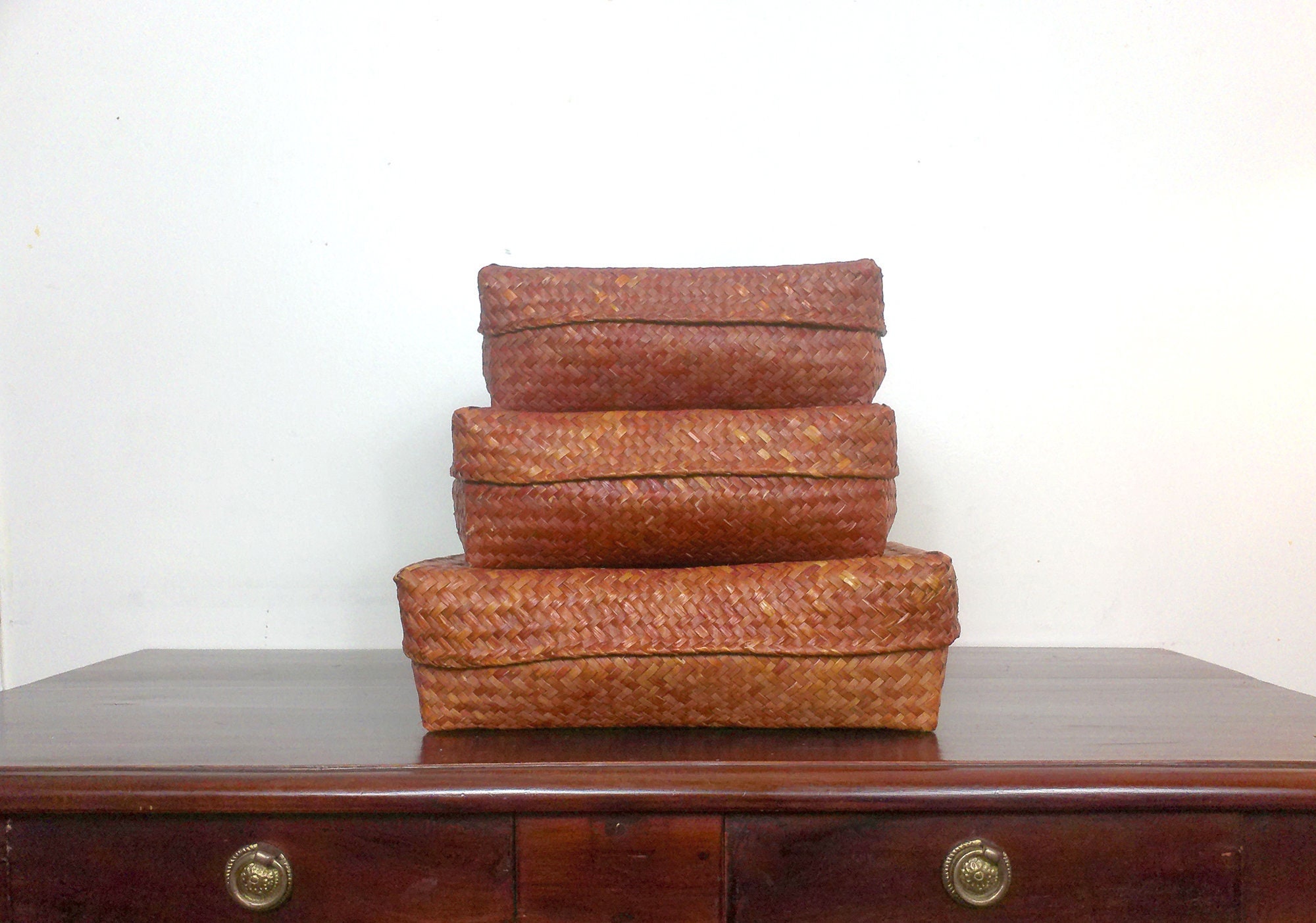 Filipino Baskets, Handwoven Nesting Baskets, Stackable Baskets, Storage Baskets, Boho Decor ...