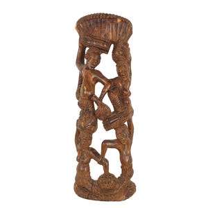 African Mid-Century Makonde Tree Wooden Wall Art, African American Art, Bohemian Home Decor, Eclectic Interiors, Tribal Wall Decor, Statues