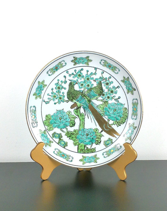 骨董　時代ガラス　希少　カーキ色　シンプルカット　平鉢　中鉢　２客　ウラン Japanese Vintage Gold Imari Green & Gilt Decorative Plate