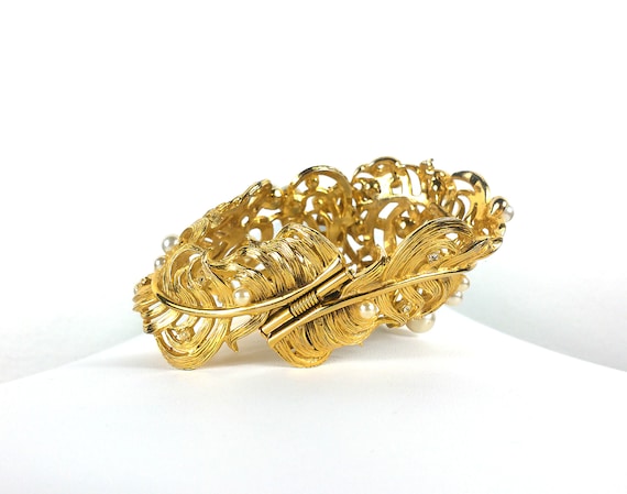 Authentic Elsa Schiaparelli Antique Bangle, Gold … - image 4
