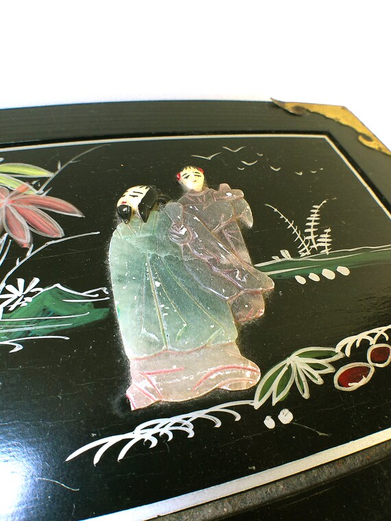 Japanese Antique Extra Large Hand Painted Mother … - image 5