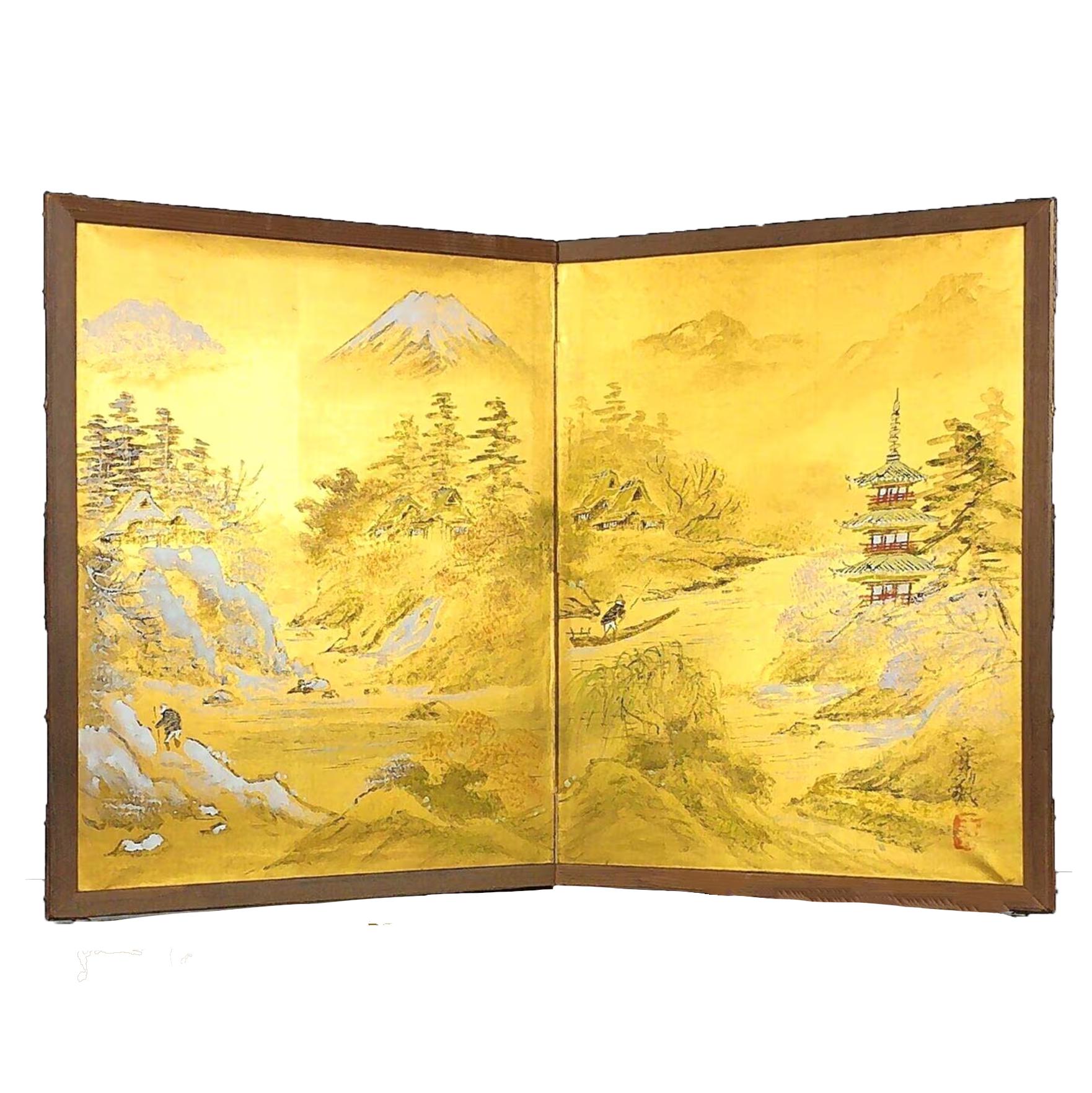 Antique Painted Japanese Screens - Etsy