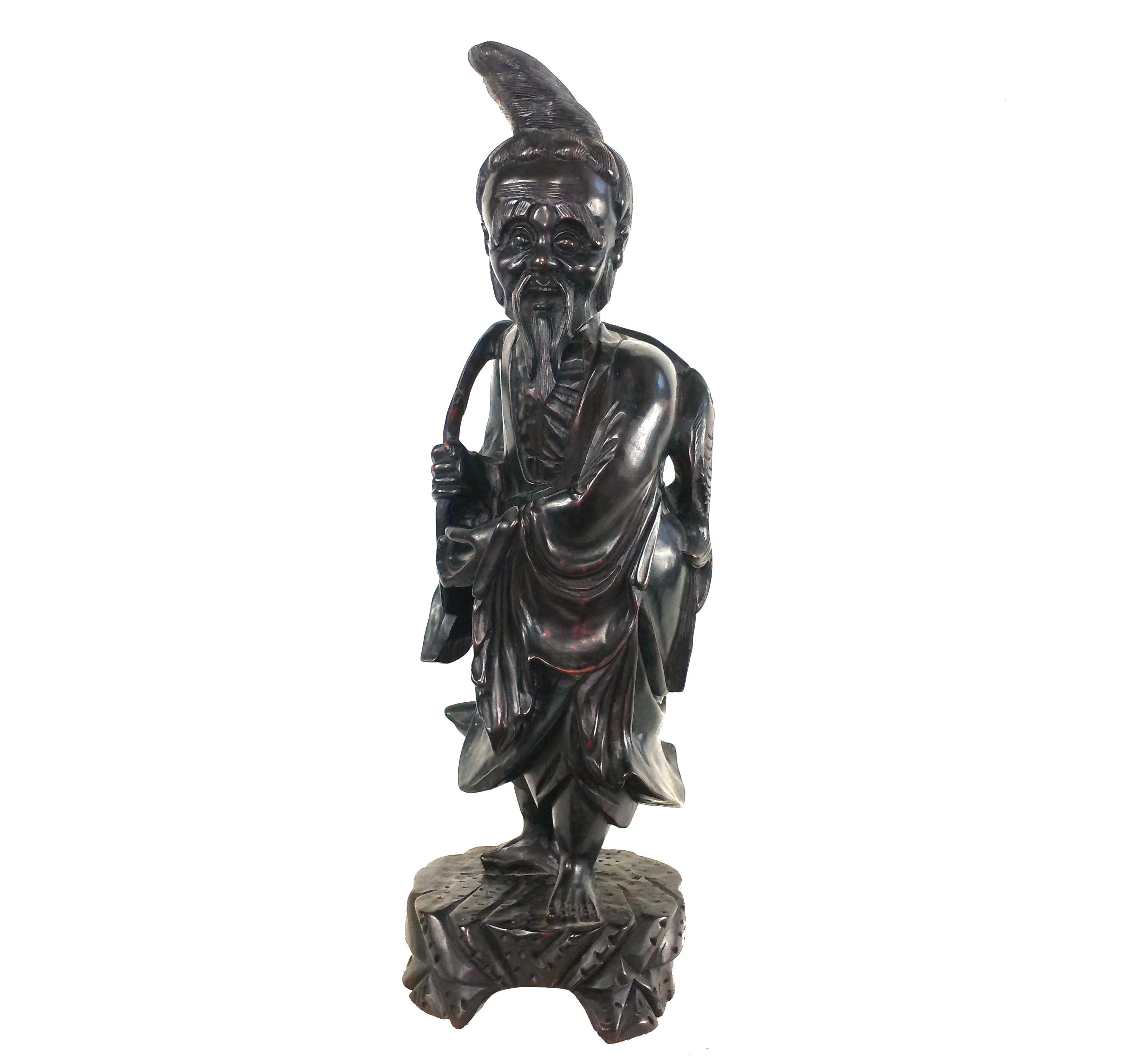 Wooden Chinese Fisherman Carving - Etsy
