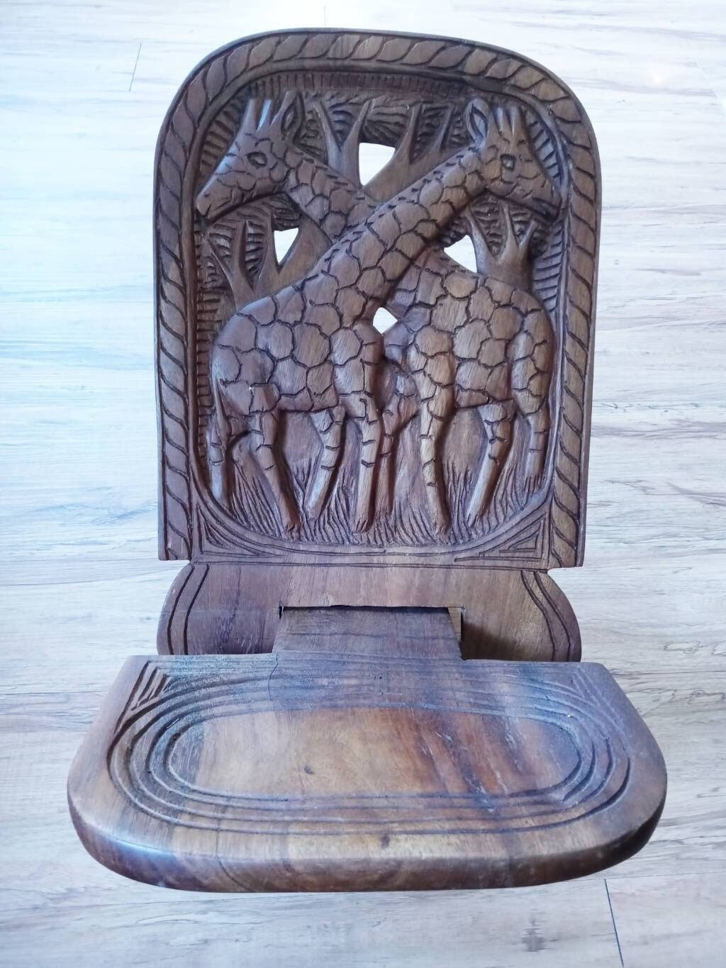 African Wooden Birthing Chair Giraffe Motifs Birthing Chair Etsy