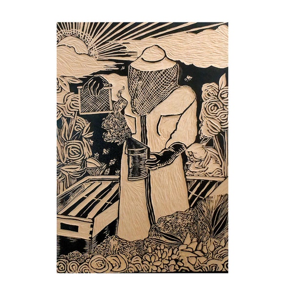 Carved Woodblock Etsy