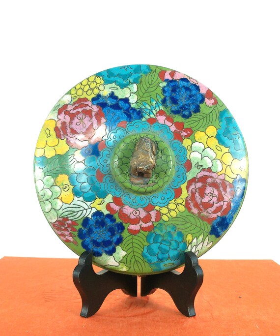 Chinoiserie Export Cloisonne Trinket Box, Floral … - image 6