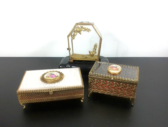 Ormolu Jewelry Caskets, Hollywood Regency, Mid-Ce… - image 2