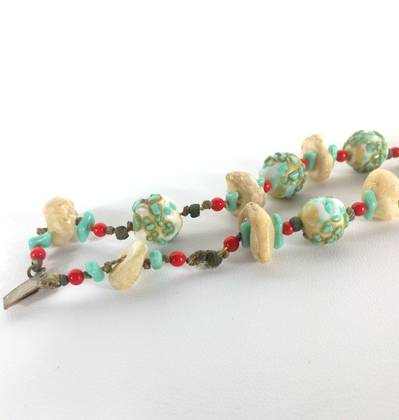 Miriam Haskell Antique Unsigned Two Strand Coral … - image 5