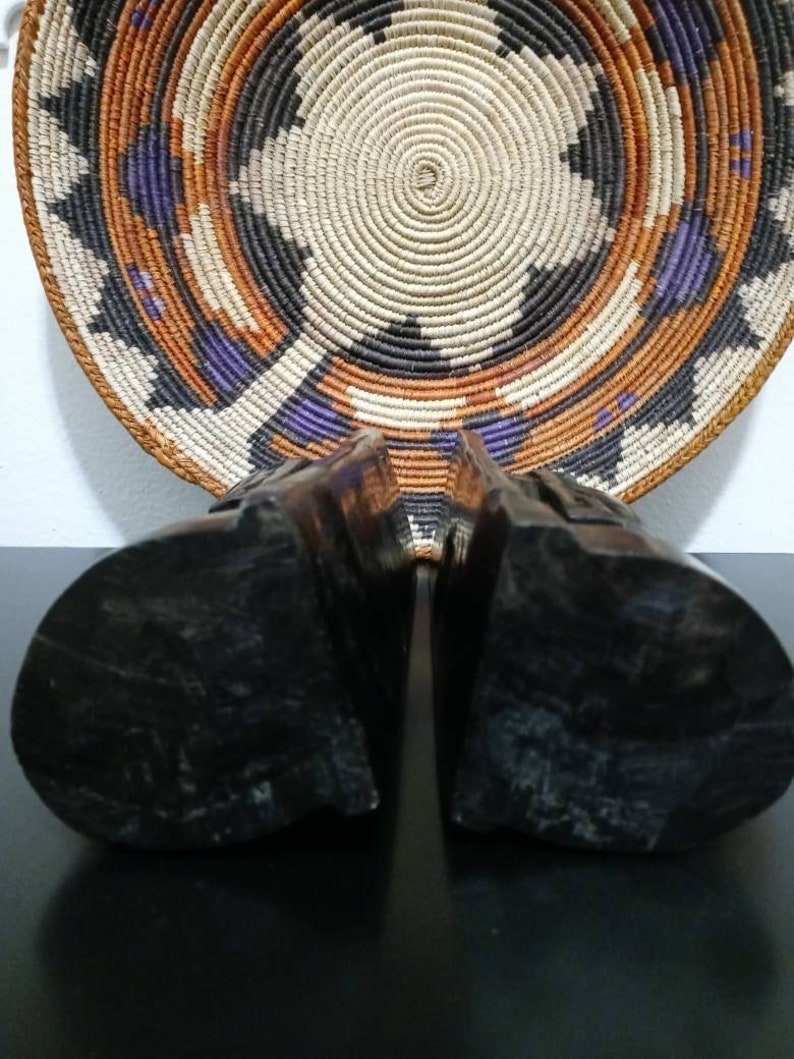 African Bookends Kenyan Ebony Wood Bookends Kenyan Hand Etsy