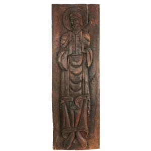 Spanish Antique Large Hand Carved Pine Santos Wall Panel, Catholic Folk Art, Entryway Wall Decor, Primitives, One of a Kind, Religious Icon