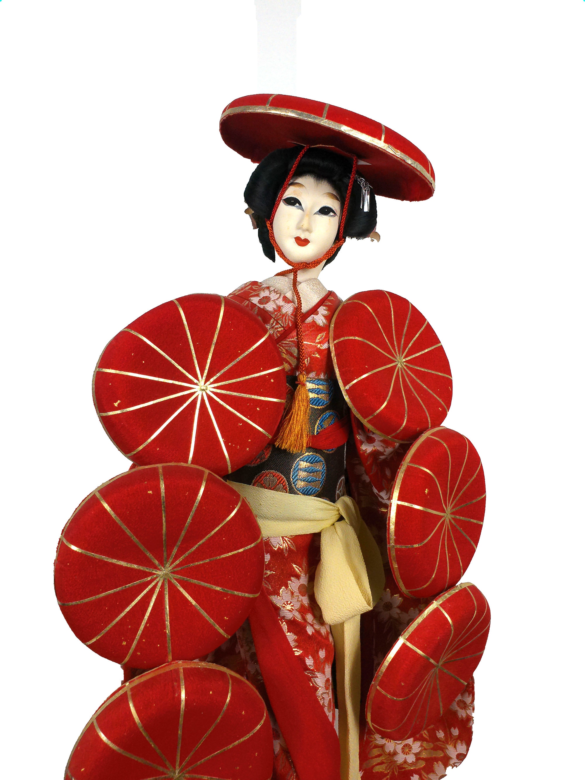 Antique Nishi Kabuki Doll - Seven Hats Dance Sculpture 