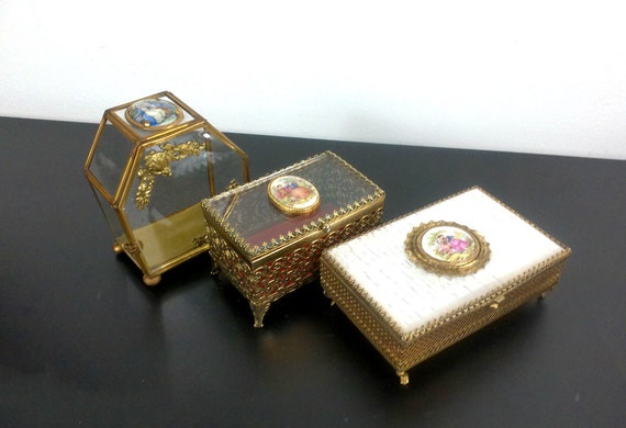 Ormolu Jewelry Caskets, Hollywood Regency, Mid-Ce… - image 1