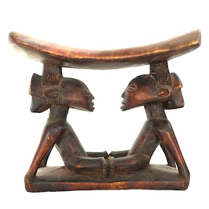 Antique African Head Rest, Luba, Shankadi, Tribal Decor, Shelf Sculpture, 7" x 8"