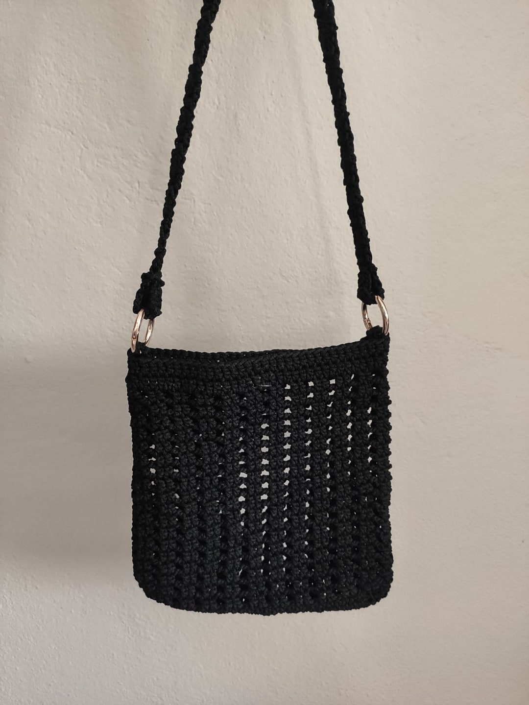 Black Straw Bag With Short Strap - Handmade Black Bag - Boho Clutch - Etsy
