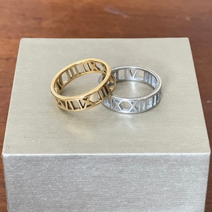 Roman Numeral Ring - Silver and Gold - Cutout Numerals - Timeless Jewellery - Gifts for Her - 2025 Collection
