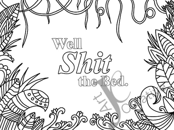 Cussing Coloring Pages Adult Printable Fall Halloween - Etsy India