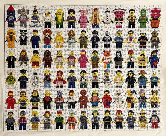Lego Minifigures Assembled Puzzle Ready to Be Framed Home Decor Wall Art -   New Zealand