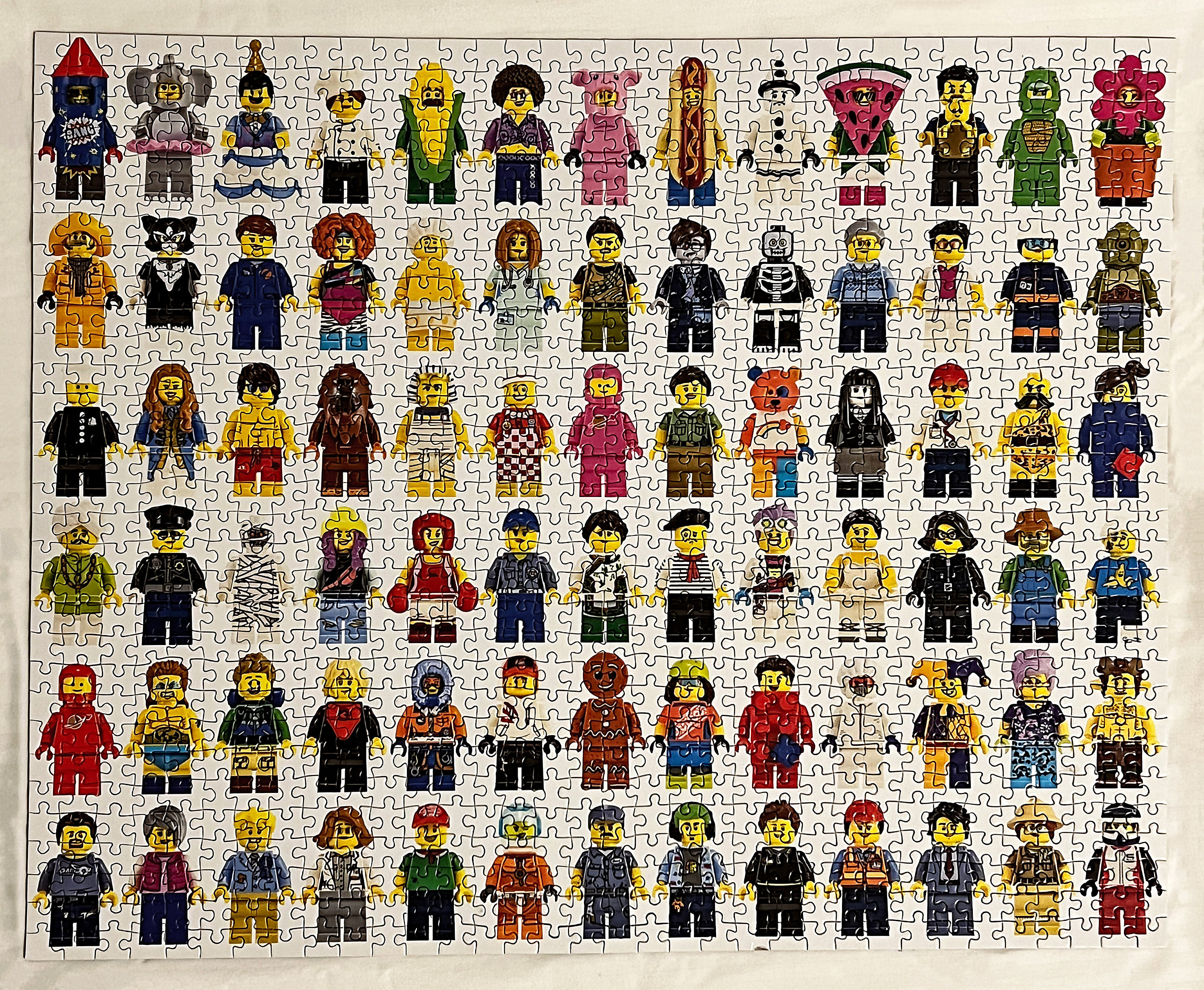 Lego Minifigures Assembled Puzzle Ready to Be Framed Home Decor