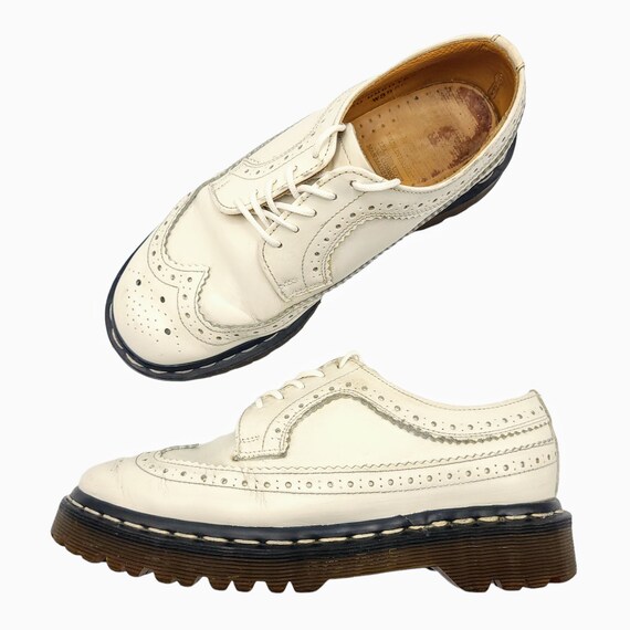 Vintage 90's Dr. Martens Brogue Wingtip 3989 White Women's Size 6