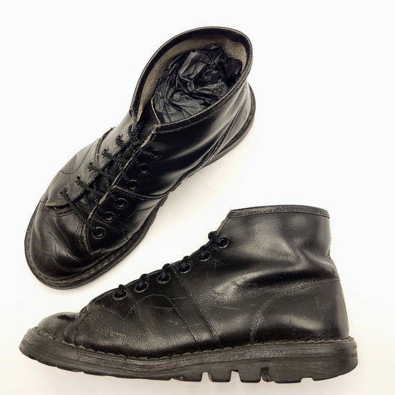 Vintage 90's Monkey Boots Leather Black Women Size 6.5