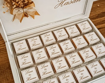 48 pieces of chocolate Personalized In Cardboard Box Chocolate, Personalized Chocolate, Wedding Chocolate Box, Wedding Chocolate