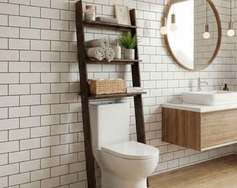 QEEIG Mensole da bagno nere sopra il WC, montaggio a parete, mensole galleggianti per casa colonica, piccole dimensioni 40,6 cm, set di 2 (019-B2